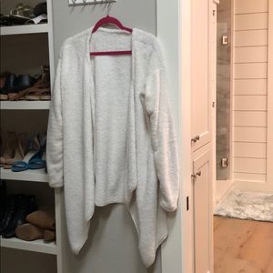 White fuzzy cardigan. Size M